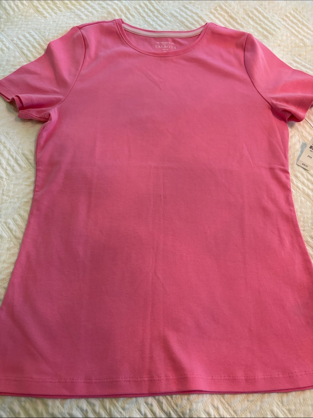 Talbots Bright Pink Short-Sleeve Crewneck Tee